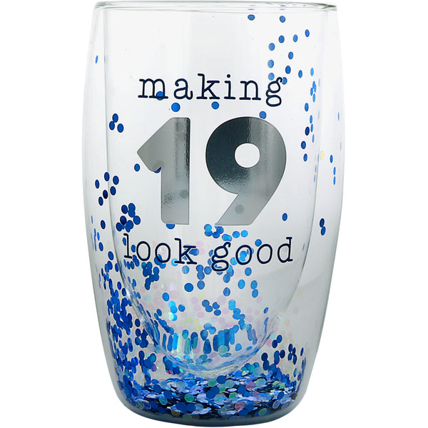 pavilion gift company 19 Look Good 14 oz Double-Walled Glass