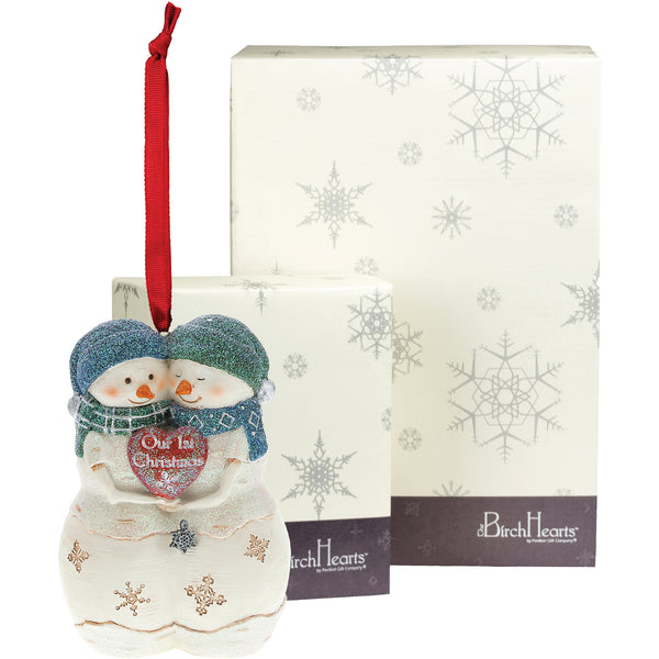 pavilion gift company 1st Christmas 4" Snowcouple Ornament