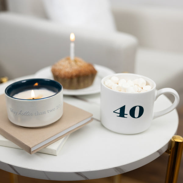 Pavilion Gift Company 40 Stacking Mug And Candle Set 100% Soy Wax Scent: Tranquility