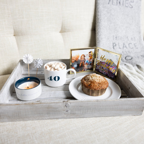 Pavilion Gift Company 40 Stacking Mug And Candle Set 100% Soy Wax Scent: Tranquility