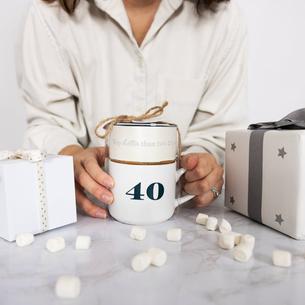 Pavilion Gift Company 40 Stacking Mug And Candle Set 100% Soy Wax Scent: Tranquility