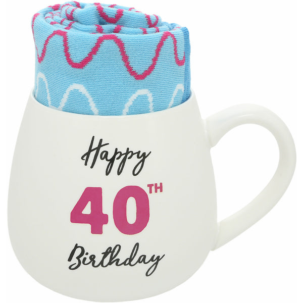 pavilion gift company 40th Birthday 15.5 oz Mug and Sock Set