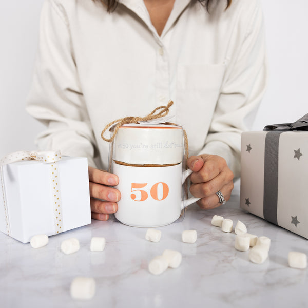 Pavilion Gift Company 50 Stacking Mug And Candle Set 100% Soy Wax Scent: Tranquility