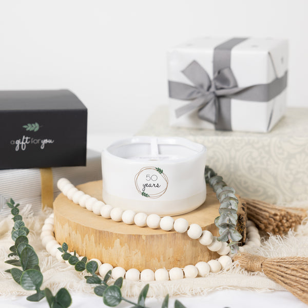 Pavilion Gift Company 50 Years 8 Oz - 100% Soy Wax Reveal Candle Scent: Tranquility