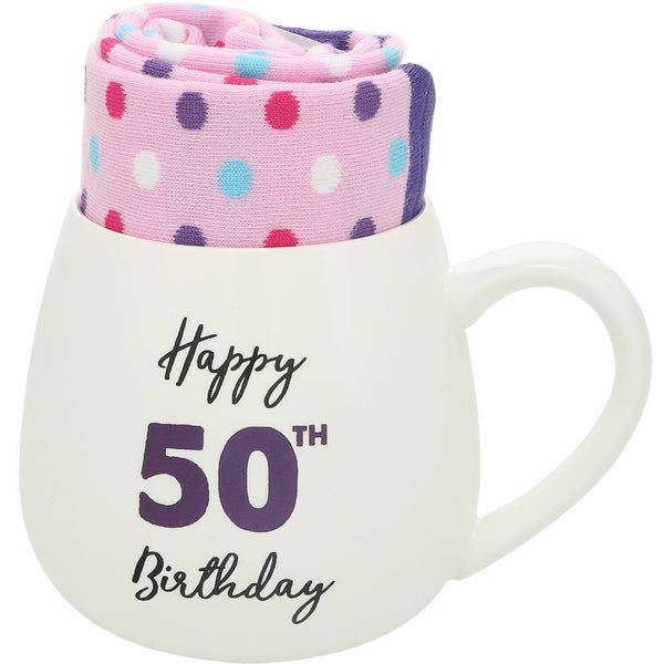 pavilion gift company 50th Birthday 15.5 oz Mug and Sock Set