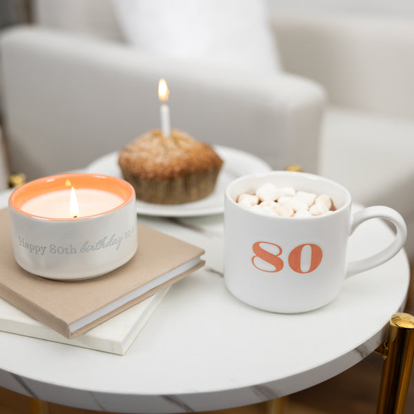Pavilion Gift Company 80 Stacking Mug And Candle Set 100% Soy Wax Scent: Tranquility