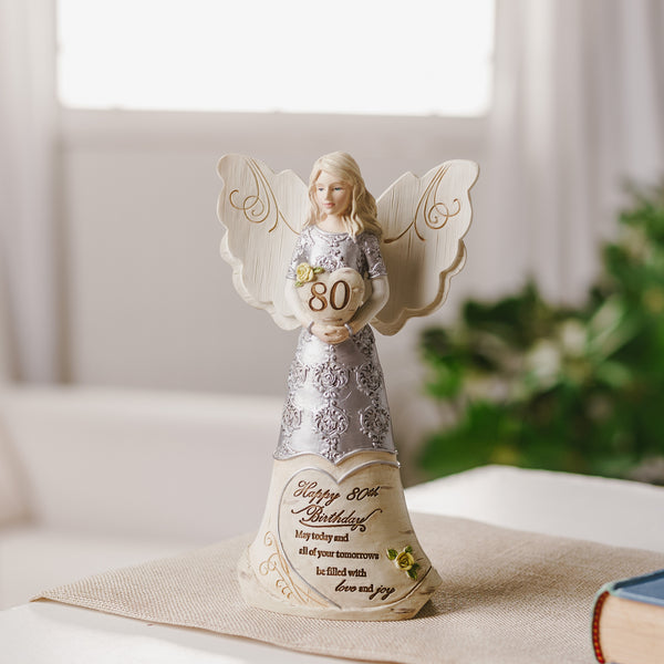 Pavilion Gift Company 80th Birthday 6" Angel Holding Heart