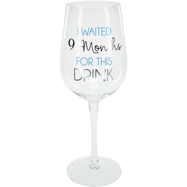 Pavilion Gift Company 9 Months Blue 16 Oz Crystal Wine Glass