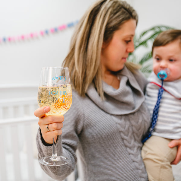Pavilion Gift Company 9 Months Blue 16 Oz Crystal Wine Glass