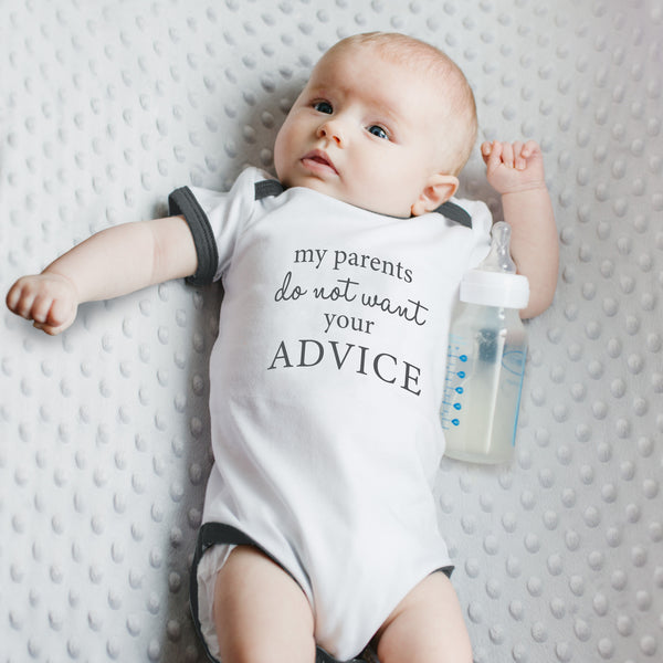 Pavilion Gift Company Advice 6-12 Months Gray Trimmed Bodysuit