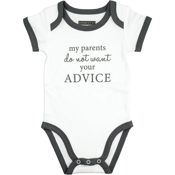 pavilion gift company Advice 6-12 Months Gray Trimmed Bodysuit