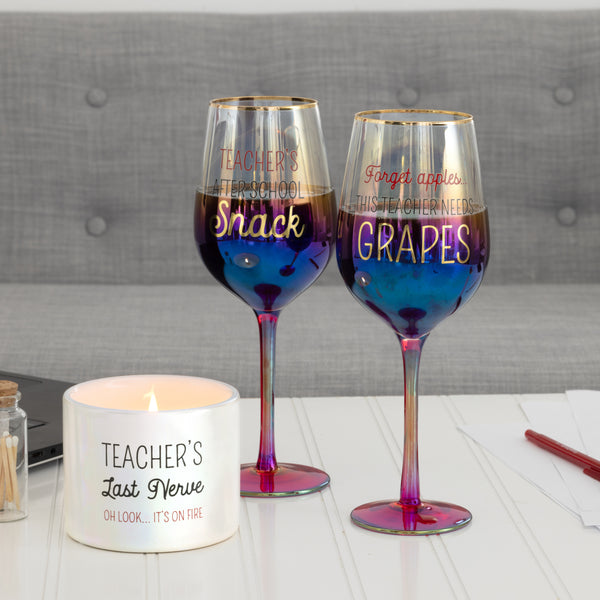 Pavilion Gift Company After School Snack 16 Oz Wine Glass