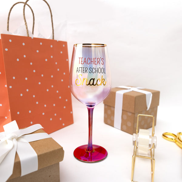 Pavilion Gift Company After School Snack 16 Oz Wine Glass