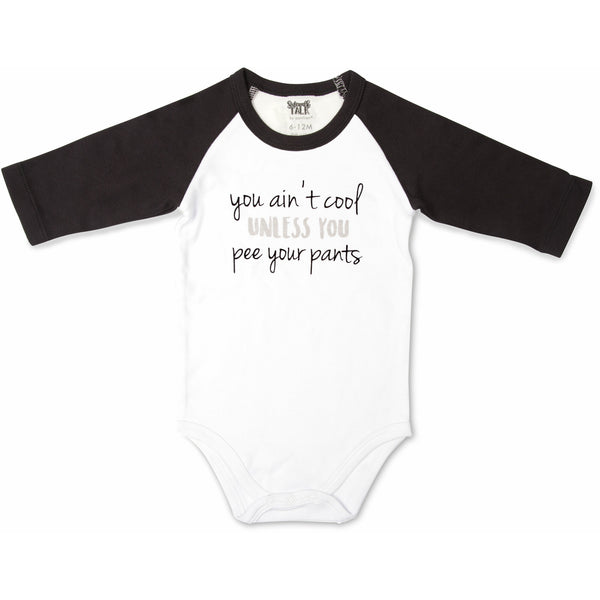 pavilion gift company Ain't Cool 12-24 Months 3/4 Length Black Sleeve Onesie