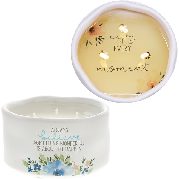 pavilion gift company Always Believe 8 oz - 100% Soy Wax Reveal Candle Scent: Tranquility