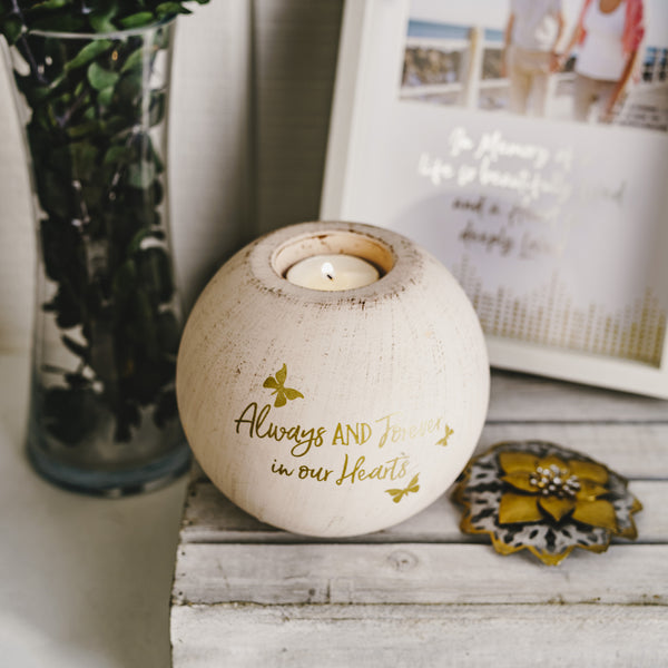 Pavilion Gift Company Always & Forever 5" Round Tealight Candle Holder