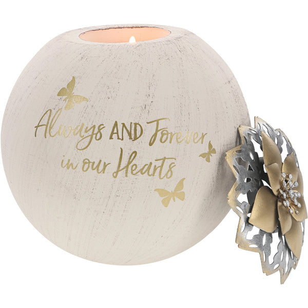Pavilion Gift Company Always & Forever 5" Round Tealight Candle Holder