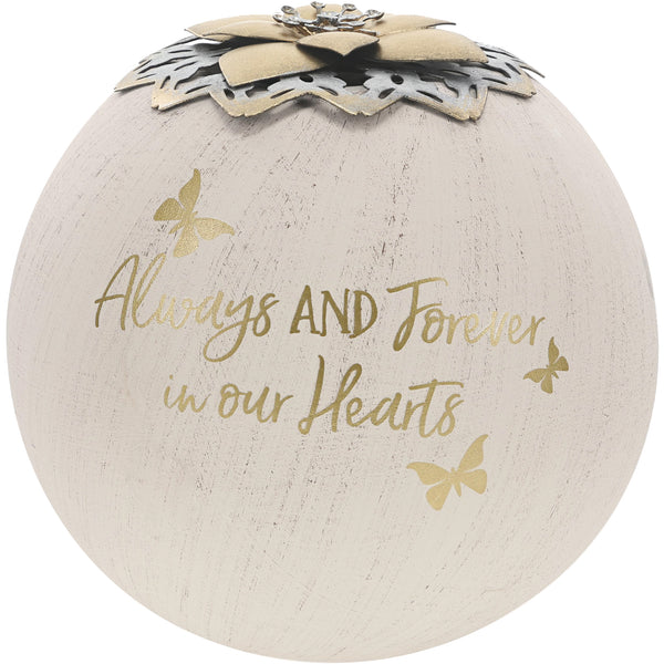 pavilion gift company Always & Forever 5" Round Tealight Candle Holder