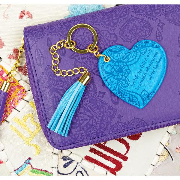 Pavilion Gift Company Amalfi Blue Vegan Leather Keychain