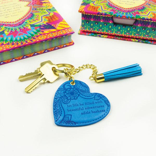 Pavilion Gift Company Amalfi Blue Vegan Leather Keychain
