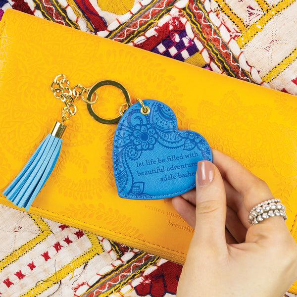 Pavilion Gift Company Amalfi Blue Vegan Leather Keychain