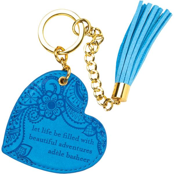 pavilion gift company Amalfi Blue Vegan Leather Keychain