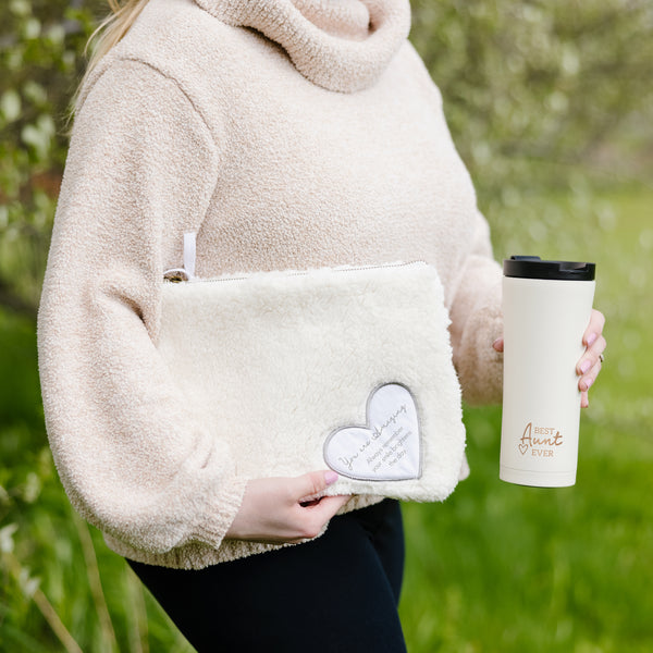 Pavilion Gift Company Amazing 10" X 8" Sherpa Cosmetic Bag