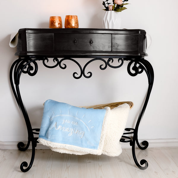 Pavilion Gift Company Amazing 42" X 50" Sherpa Lined Royal Plush Blanket Gift Set