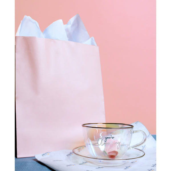 Pavilion Gift Company Amazing 7 Oz Glass Teacup And Saucer