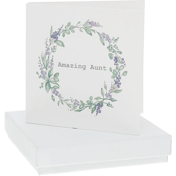 pavilion gift company Amazing Aunt 4mm Sterling Silver Cubic Zirconia Stud Earrings