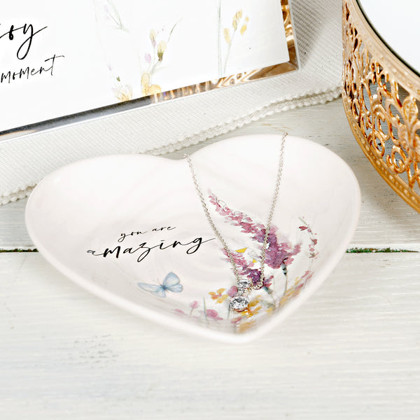 Pavilion Gift Company Amazing White Crystal 16.5"-18.5" White Gold Plated Necklace With Cubic Zirconia Stones