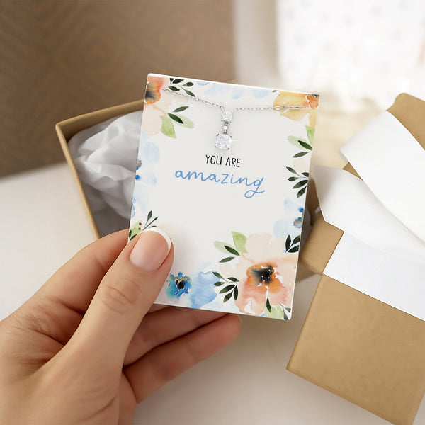 Pavilion Gift Company Amazing White Crystal 16.5"-18.5" White Gold Plated Necklace With Cubic Zirconia Stones