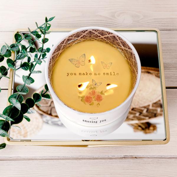 Pavilion Gift Company Amazing You 10 Oz 100% Soy Wax Reveal Triple Wick Candle Scent: Tranquility