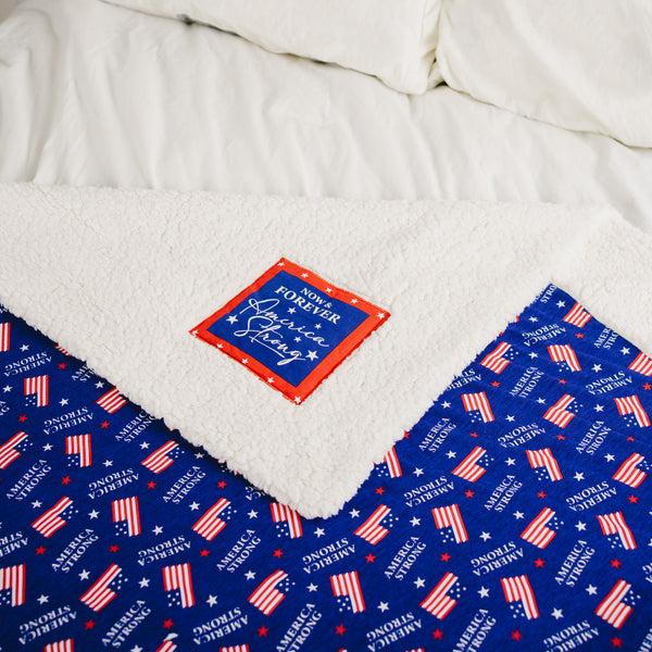 Pavilion Gift Company America Strong 45" X 50" Sherpa Blanket
