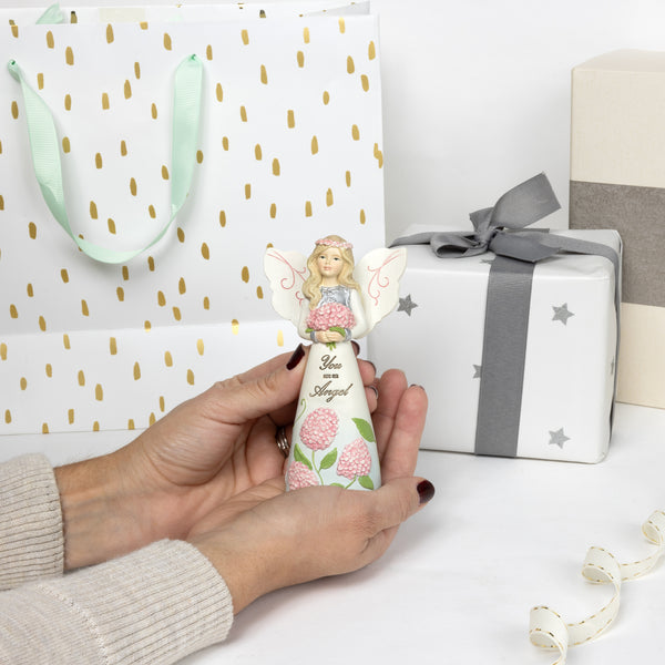 pavilion gift company An Angel 5" Angel Holding Hydrangeas