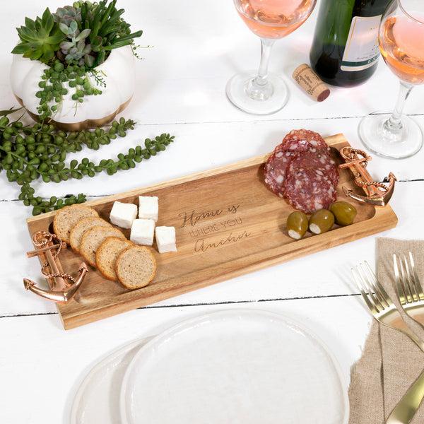 Pavilion Gift Company Anchor 14.25" Acacia Serving Board