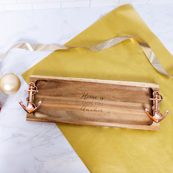 Pavilion Gift Company Anchor 14.25" Acacia Serving Board