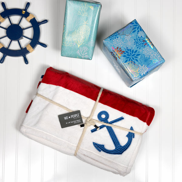 Pavilion Gift Company Anchor 50" X 60" Royal Plush Blanket