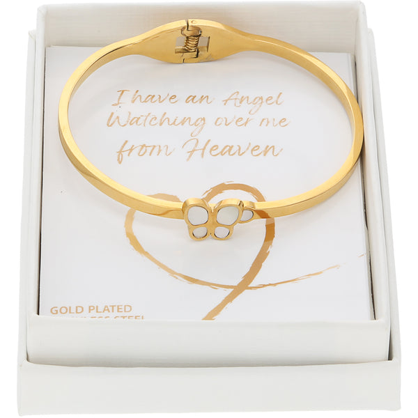 pavilion gift company Angel Gold Plated Hinged Bangle Bracelet