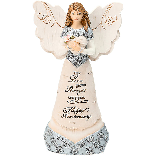 pavilion gift company Anniversary 6" Angel Holding Heart