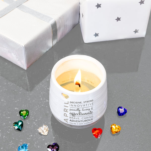 Pavilion Gift Company April 11 Oz - 100% Soy Wax Reveal Candle With Birthstone Scent: Tranquility