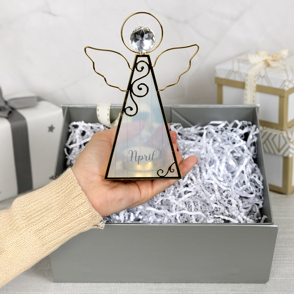Pavilion Gift Company April 6.5" Monthly Angel Tea Light Holder