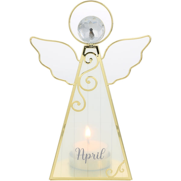 pavilion gift company April 6.5" Monthly Angel Tea Light Holder