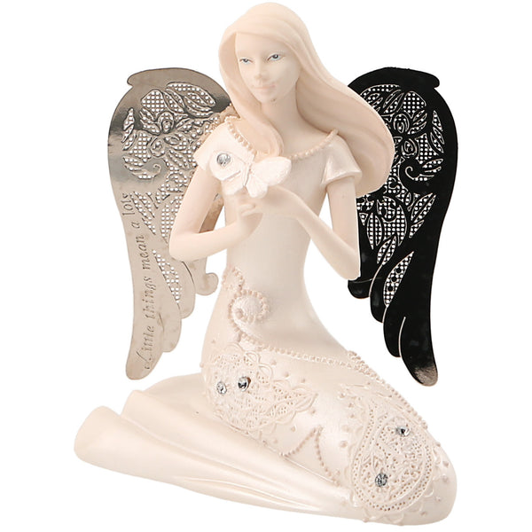 pavilion gift company April Birthstone Angel 3.5" April Angel with Diamond Butterfly