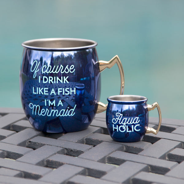 Pavilion Gift Company Aquaholic 2 Oz Stainless Steel Moscow Mule Shot