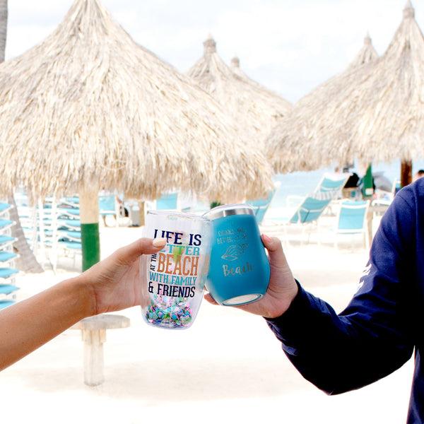 Pavilion Gift Company At The Beach 14 Oz Double-Walled Glass