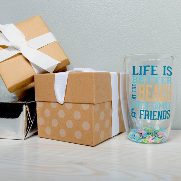 Pavilion Gift Company At The Beach 14 Oz Double-Walled Glass