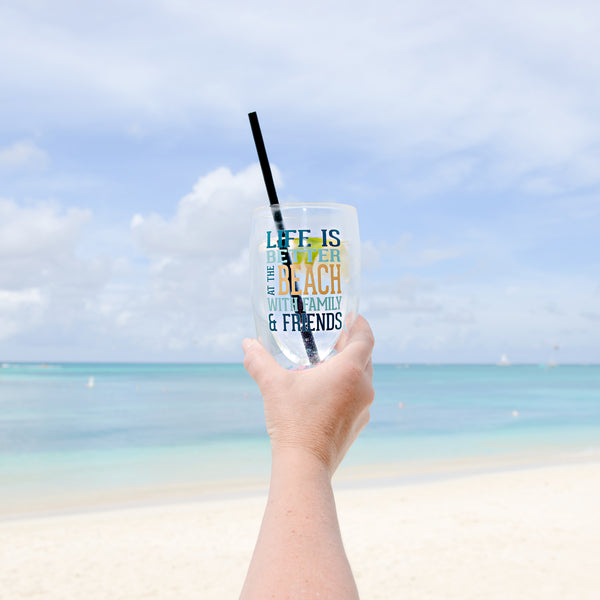 Pavilion Gift Company At The Beach 14 Oz Double-Walled Glass