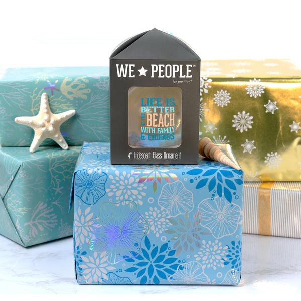 Pavilion Gift Company At The Beach 4" Iridescent Glass Ornament