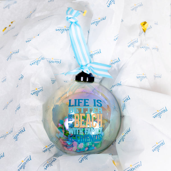 Pavilion Gift Company At The Beach 4" Iridescent Glass Ornament